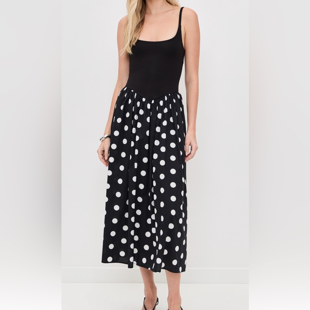 Alix mixed fabric tank dress